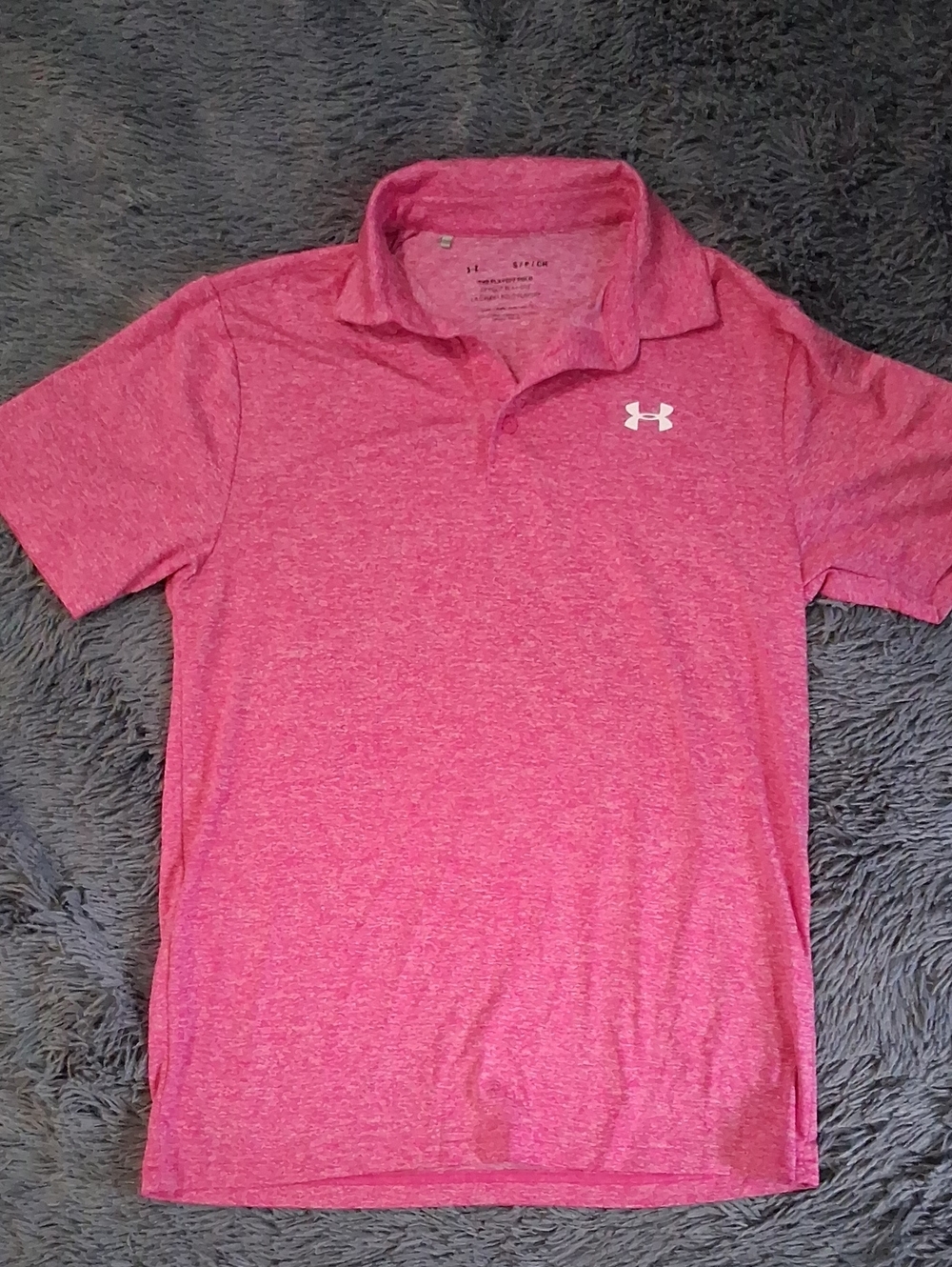 Under Armour Men’s Heather Pink Polo Shirt